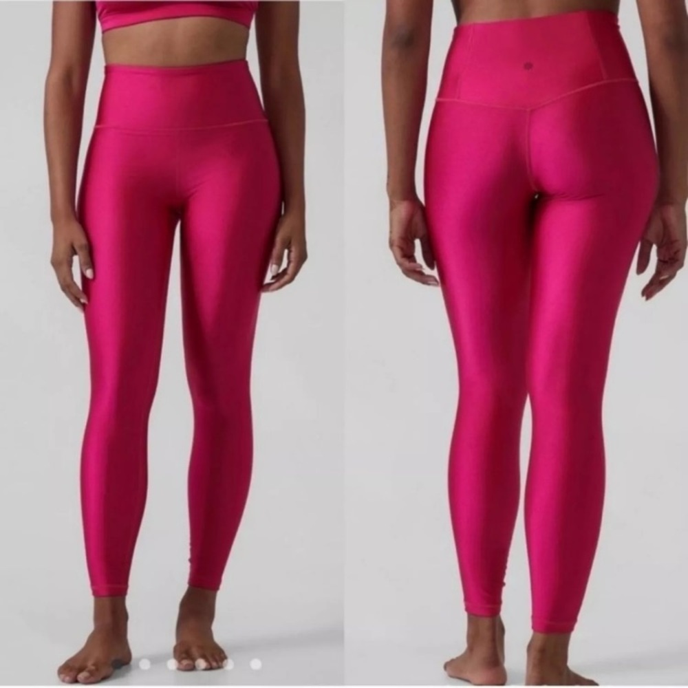 Athleta Elation Shine High Rise Tight, Pink Shine, Size Medium, MINT! NWOT!